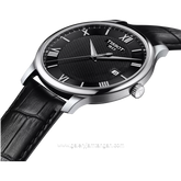 TISSOT TRADITION T063.610.16.058.00 Black Silver Dial Black Leather Strap